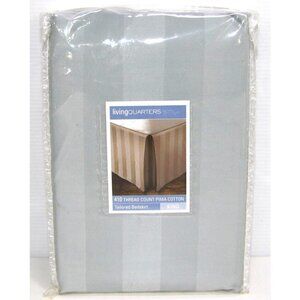 LIVING QUARTERS gray-ish blue KING tailored bed skirt Pima Cotton 410 tread NEW!